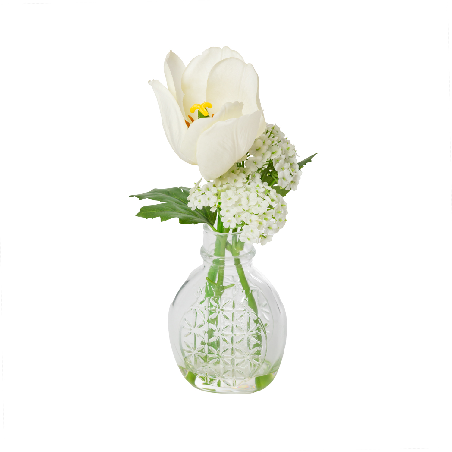 BOTELLA CRISTAL CON TULIPÁN